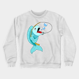 Fish with Fishing rod Crewneck Sweatshirt